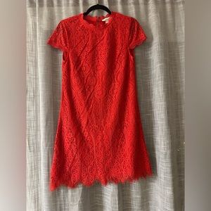 Francesca’s red lace overlay dress